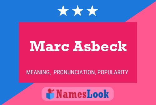 Marc Asbeck Namensposter