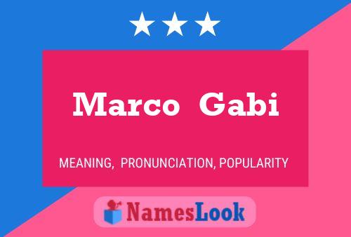 Marco  Gabi Namensposter