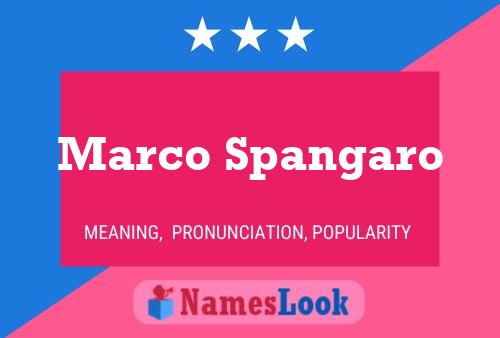 Marco Spangaro Namensposter