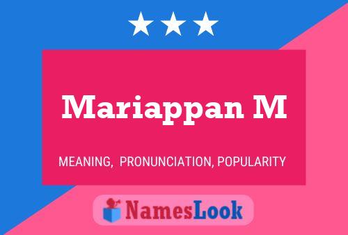 Mariappan M Namensposter