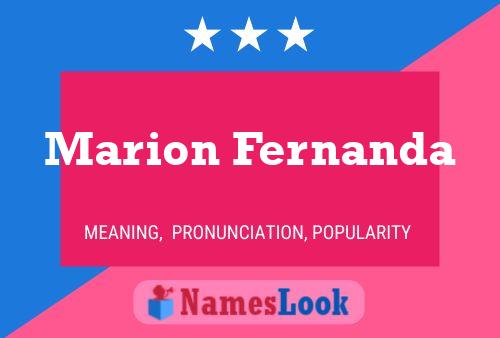 Marion Fernanda Namensposter