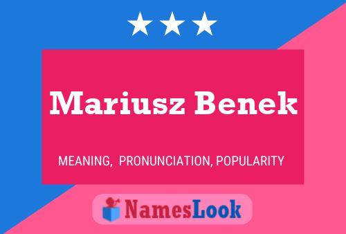 Mariusz Benek Namensposter