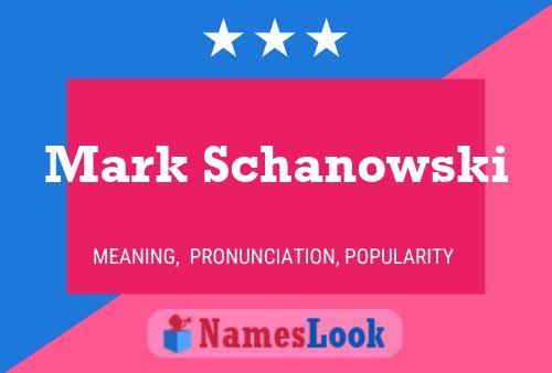 Mark Schanowski Namensposter