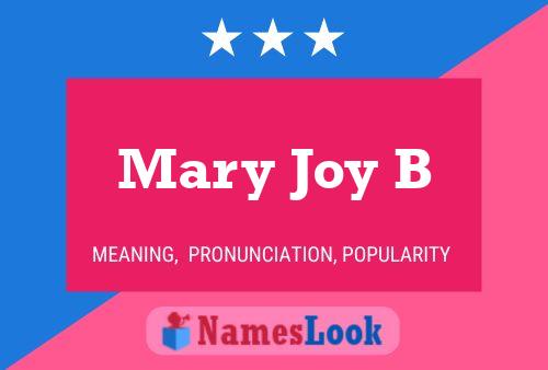 Mary Joy B Namensposter