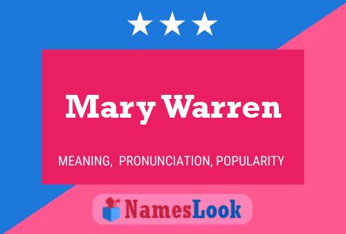 Mary Warren Namensposter