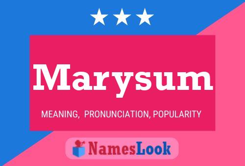 Marysum Namensposter