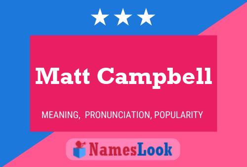 Matt Campbell Namensposter