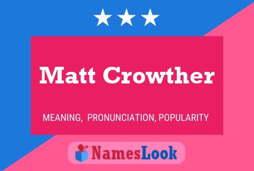 Matt Crowther Namensposter