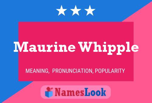 Maurine Whipple Namensposter