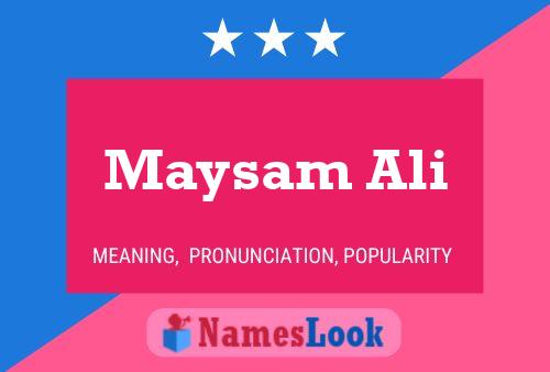 Maysam Ali Namensposter