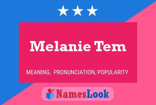 Melanie Tem Namensposter