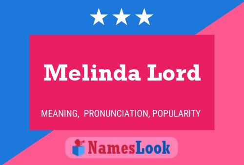 Melinda Lord Namensposter