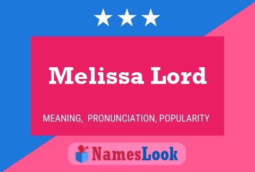 Melissa Lord Namensposter