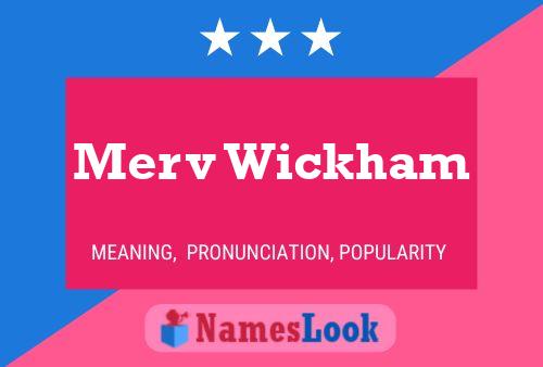 Merv Wickham Namensposter