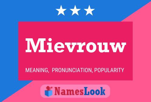 Mievrouw Namensposter