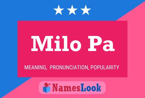 Milo Pa Namensposter