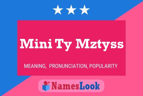 Mini Ty Mztyss Namensposter