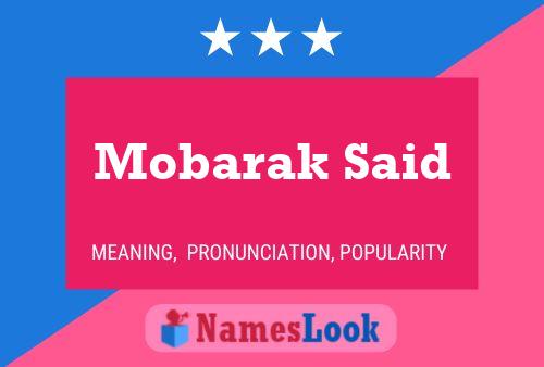 Mobarak Said Namensposter