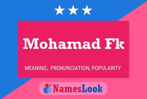 Mohamad Fk Namensposter