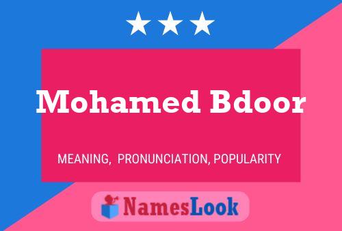 Mohamed Bdoor Namensposter