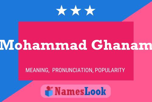 Mohammad Ghanam Namensposter