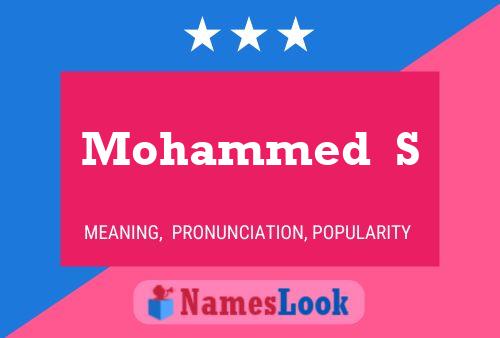 Mohammed  S Namensposter