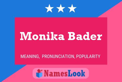 Monika Bader Namensposter