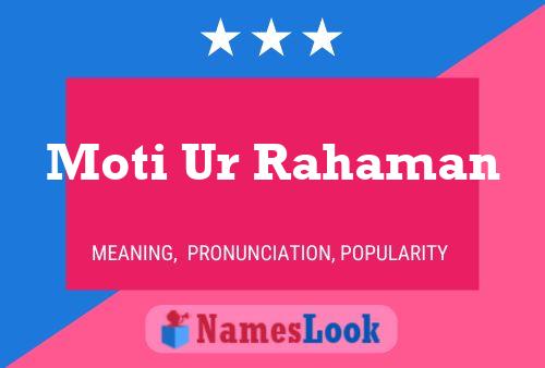 Moti Ur Rahaman Namensposter