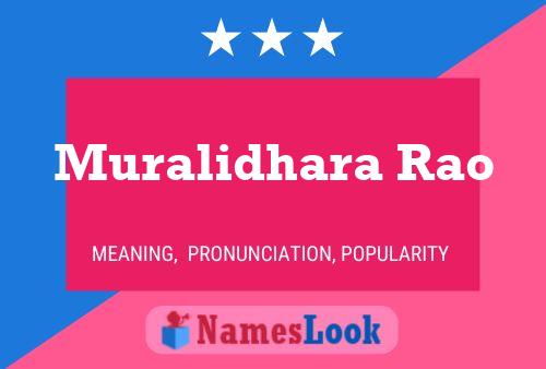 Muralidhara Rao Namensposter