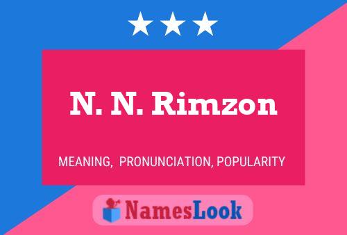 N. N. Rimzon Namensposter