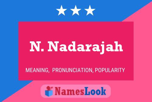 N. Nadarajah Namensposter