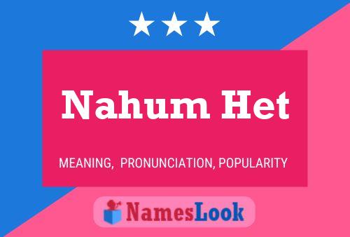 Nahum Het Namensposter