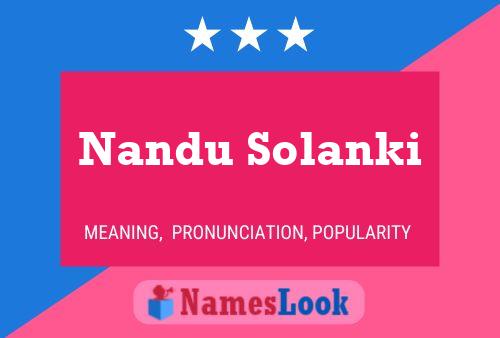 Nandu Solanki Namensposter