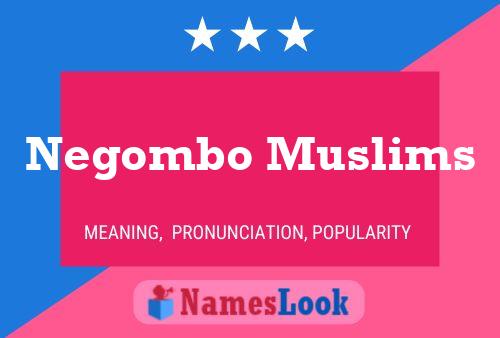 Negombo Muslims Namensposter