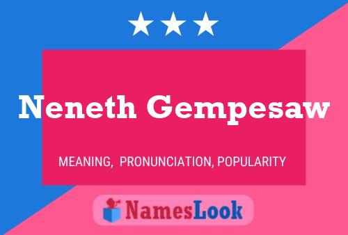 Neneth Gempesaw Namensposter