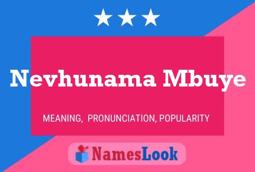 Nevhunama Mbuye Namensposter