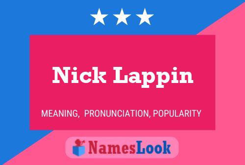 Nick Lappin Namensposter