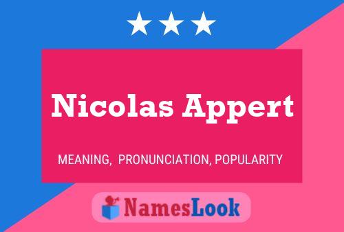 Nicolas Appert Namensposter