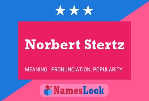 Norbert Stertz Namensposter