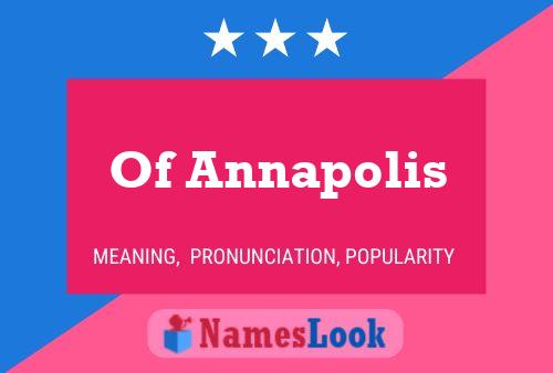 Of Annapolis Namensposter