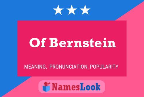 Of Bernstein Namensposter