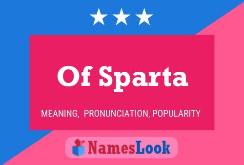 Of Sparta Namensposter