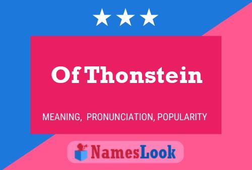 Of Thonstein Namensposter