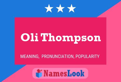 Oli Thompson Namensposter