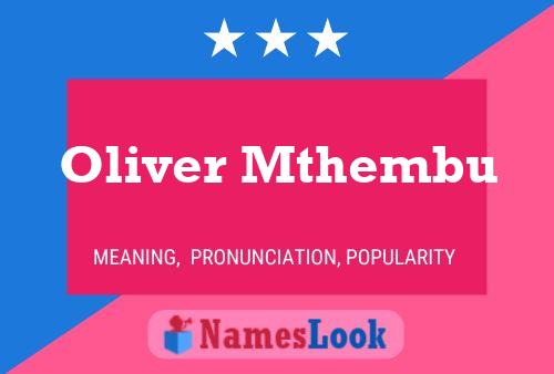 Oliver Mthembu Namensposter