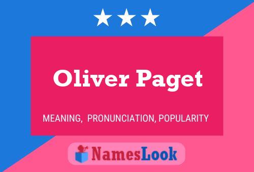 Oliver Paget Namensposter