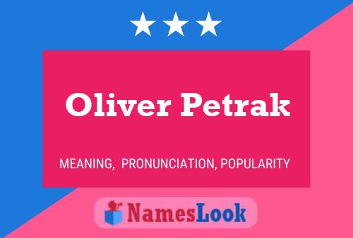 Oliver Petrak Namensposter