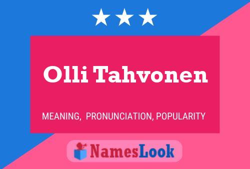 Olli Tahvonen Namensposter