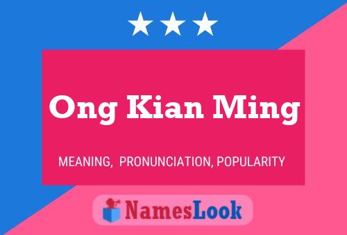 Ong Kian Ming Namensposter