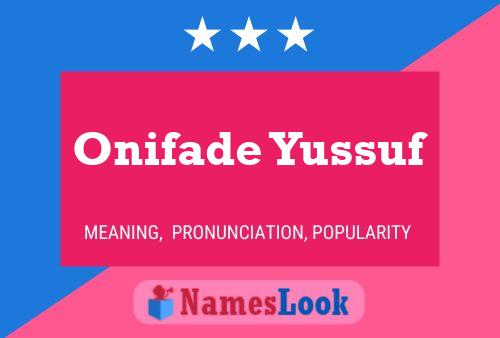 Onifade Yussuf Namensposter